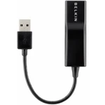 Belkin RJ45 sieťový adaptér CAT 5 [1x USB 2.0 zástrčka A - 1x RJ45 zásvuka] 12.00 cm čierna