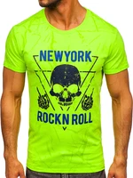 Tricou verde-neon cu imprimeu Bolf Y70030