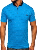 Tricou polo turcoaz cu imprimeu Bolf 192472