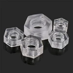 Suleve™ MXHN1 50Pcs Transparent Acrylic Nuts Hex Plastic Nut Washer Hexagonal Lock Nuts M2 M3 M4 M5