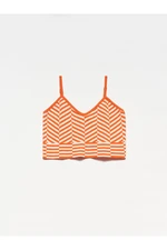 Dilvin 10184 Halter Knitwear Singlets Crop-orange