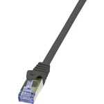 LogiLink CQ3043S RJ45 sieťové káble, prepojovacie káble CAT 6A S/FTP 1.50 m čierna samozhášavý, s ochranou 1 ks