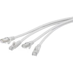 Renkforce RF-4288941 RJ45 sieťové káble, prepojovacie káble CAT 6A S/FTP 5.00 m sivá samozhášavý, duplex, s ochranou 1 k