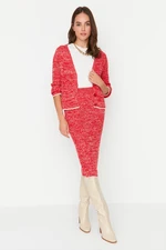 Trendyol Red Gradient Patterned Sweater Top-Top Set