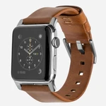 Nomad bőr karpánt Apple Watch 42/44 mm - Modern Brown/Silver Hardware