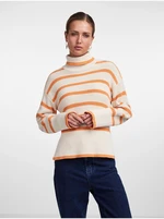 Women's Orange and Cream Striped Turtleneck Pieces June - Women's