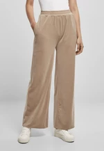 Women's smooth velvet sweatpants with high waist softtaupe