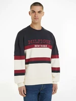 Tommy Hilfiger Monotype Color Block Mikina Béžová