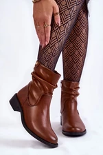 Women's Pressed Flat-heeled Boots Brown Sersa