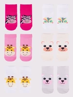 Yoclub Kids's Ankle Thin Socks Pattern Colours 6-Pack P2