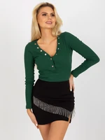 Dark green ribbed blouse