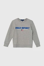 Dětská mikina Polo Ralph Lauren šedá barva, s potiskem