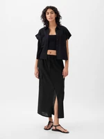 Black women's linen maxi skirt GAP