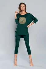 Pyjamas Mandala 3/4 sleeve, 3/4 leg - green