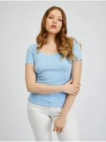 Light blue women's basic T-shirt ORSAY - Women