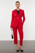 Trendyol Red Woven Trousers Blazer Jacket Bottom-Top Set