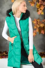 Z6761 DEWBERRY WOMEN'S VEST-PLAIN GREEN