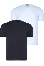 DUAL SET T8569 DEWBERRY BIKE COLLAR MENS T-SHIRT-BLUE-NAVY BLUE