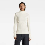 G-STAR Top - Rib mock slim ls wmn white