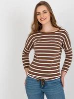 Brown-and-white cotton blouse BASIC FEEL GOOD