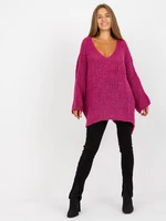 Oversized fuchsia sweater with wool OCH BELLA