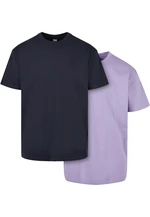 Heavy Ovesized Tee 2-Pack Halfnavy+Lavender