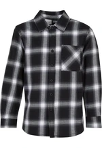 Boys' Oversized Plaid Shirt Black/White