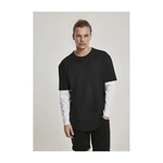 Oversized Shaped Double Layer LS Tee černo/bílé