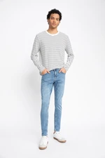 DEFACTO Skinny Comfort Fit Tight Relaxed Fit Normal Waist Extra Narrow Leg Ripped Detailed Jean Trousers