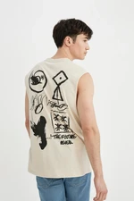 DEFACTO Boxy Fit Printed Crew Neck Undershirt