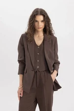 DEFACTO Oversize Fit Linen Blend Blazer Jacket