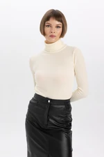 DEFACTO Fitted Turtleneck Rib Knit Sweater