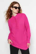 Trendyol Pink Button Detailed Comfortable Knitwear Sweater