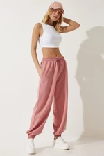 Happiness İstanbul Women's Dusty Rose Loose Jogging Sweatpants