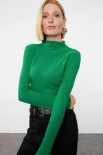 Trendyol Green Premium Yarn/Special Yarn Stand Collar Knitwear Sweater