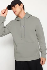 Trendyol Grey Regular/Normal Cut Hooded Labeled Inside Polar Fleece/Warm Sweatshirt