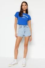 Trendyol Light Blue Denim Shorts & Bermuda