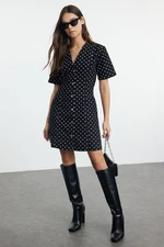 Trendyol Black Polka Dot Mini Denim Dress