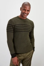 Trendyol Khaki Men's Crew Neck Long Sleeve Sweater