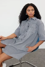 Trendyol Multicolored Striped Oversize Mini Denim Dress