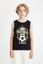 DEFACTO Boy's Crew Neck Printed Undershirt