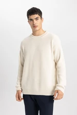 DEFACTO Oversize Fit Crew Neck Thessaloniki Fabric Sweater