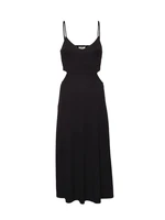 Michael Kors Šaty - BUSTIER CUTOUT MIDI DRESS čierne