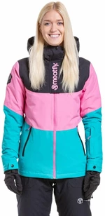 Meatfly Kirsten Womens SNB and Ski Jacket Hot Pink/Turquoise M Ski Jacke