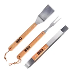 Grilovacie náčinie BBQ set, nerez/dub, dĺžka 34cm, 3ks