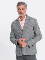 Ombre Men's REGULAR cut jacket with linen - graphite