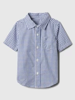 White-Blue Boys' Plaid Shirt GAP