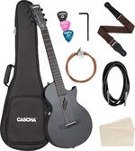Cascha Carbon Fibre Electric Acoustic Guitar Black Matte Elektroakusztikus gitár