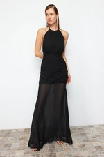 Trendyol Black Fitted Chiffon Woven Dress