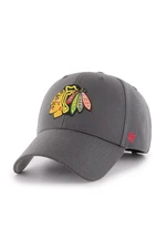 Čiapka 47 brand NHL Chicago Blackhawks šedá farba, s nášivkou, H-MVP04WBV-CC